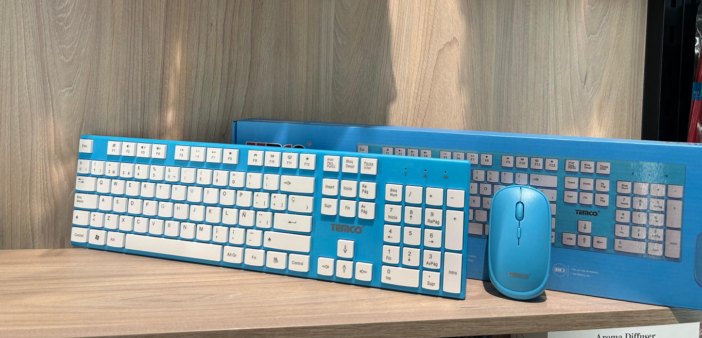 🖥️ Kit Teclado y Mouse Inalámbrico Blanco TEMCO | Diseño Elegante y Silencioso - TECNOLOGIA YI_MI