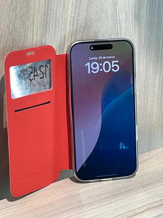 Funda Tipo Libro con Cubierta de Tela para iPhone – Protección Completa con un Toque de Elegancia - TECNOLOGIA YI_MI