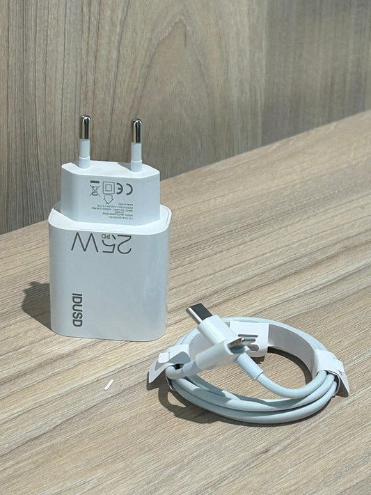 🔥 Cargador Rápido USB-C 25W con Cable Tipo C a Lightning | Carga Ultra Rápida para iPhone ⚡🔋 - TECNOLOGIA YI_MI