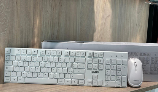 🖥️ Kit Teclado y Mouse Inalámbrico Blanco TEMCO | Diseño Elegante y Silencioso - TECNOLOGIA YI_MI