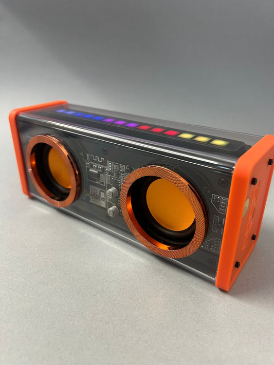 🧡 Altavoz Bluetooth Portátil con Diseño Transparente y Luces LED RGB – Sonido Potente y Estilo Futurista - TECNOLOGIA YI_MI